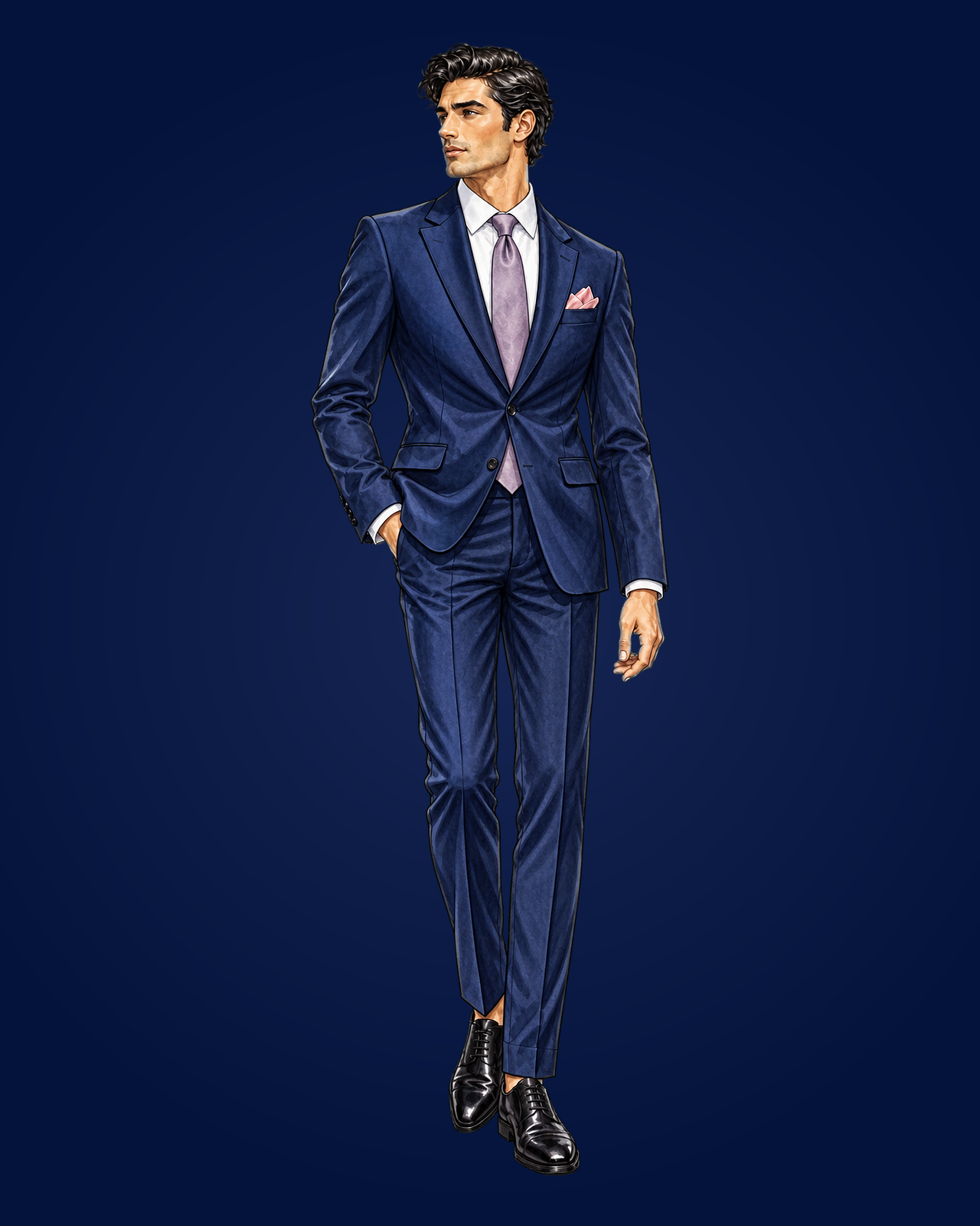 Croqui de traje social para homens